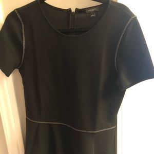 New black with white sticking peplum top